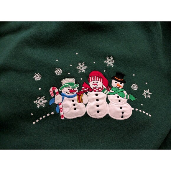 Green Snowman Holiday Christmas Sweater – Basic Editions – Size M - Picture 8 of 8